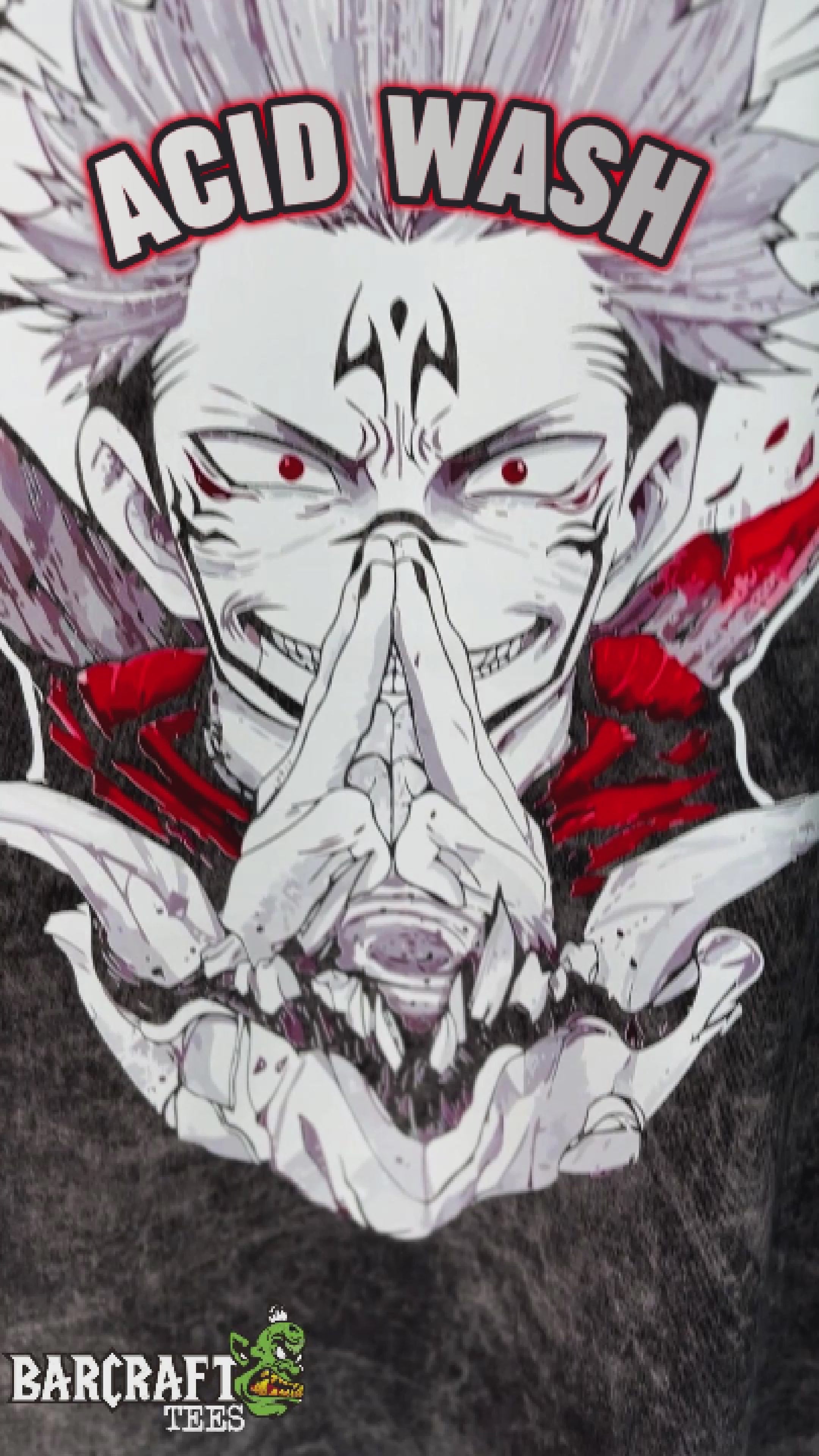 Camiseta Sukuna x Mahoraga: The King of Curses – Acid Wash Edition