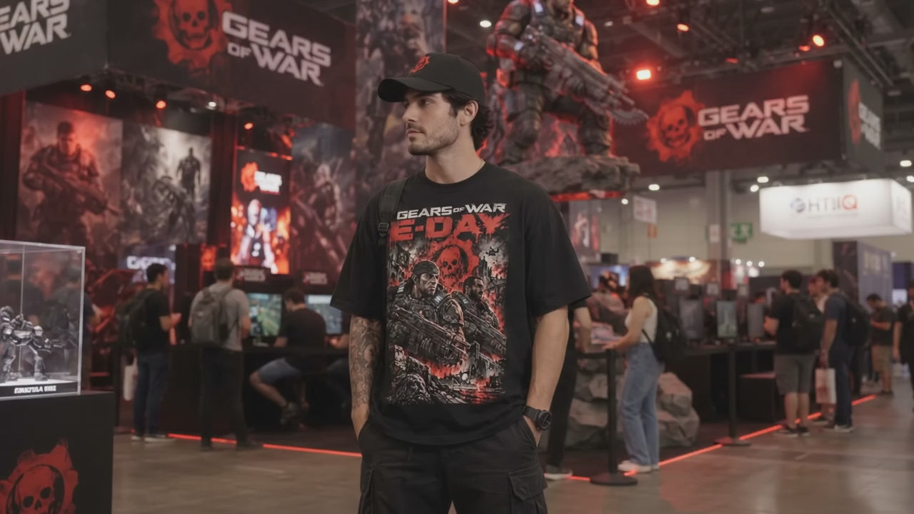 Camiseta Oversize Gears of War E-Day