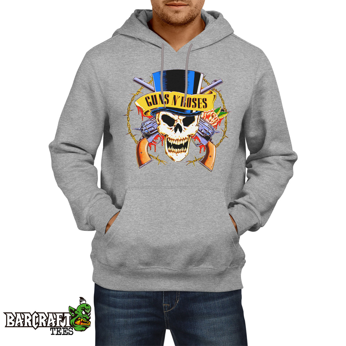 Guns and roses skull Hoodie - Barcraft